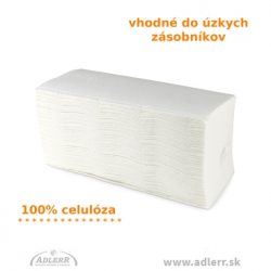 Úzke papierové utierky biele ZZ