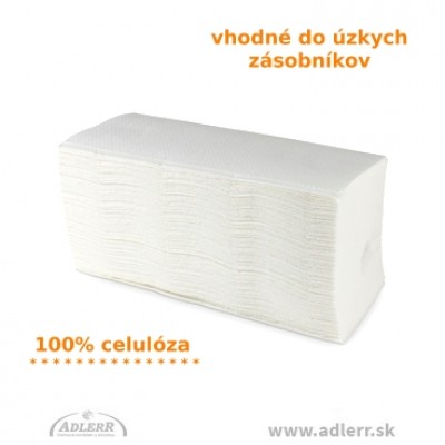 Úzke papierové utierky biele ZZ